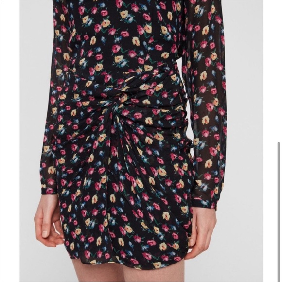 NWOT All Saints Floral long sleeves mini dress - Picture 5 of 6